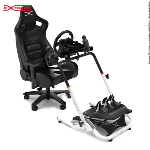 Suporte Para Volantes SGT Ajustável e Rebatível Extreme Simracing - Branco