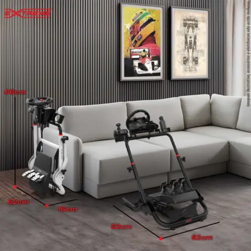 Suporte Para Volantes SGT Ajustável e Rebatível Extreme Simracing - Branco