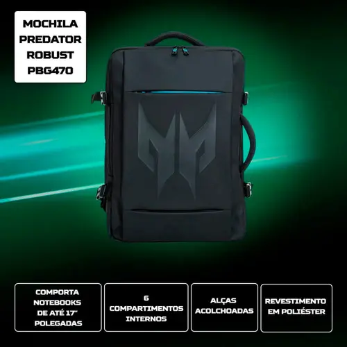Mochila Acer Predator Robust 17" Preto - PBG470