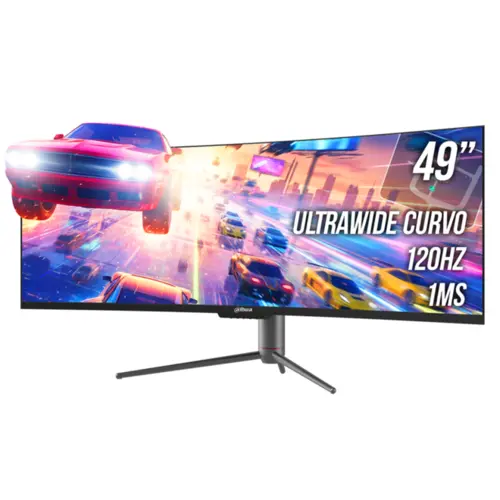 Monitor Gamer Dahua Ultrawide 49'' DQHD 120Hz 1MS HDR HDMI,DP, VA, USB RJ45, Auto-falante,Curvo- Preto - DHI-LM49-EW410CA