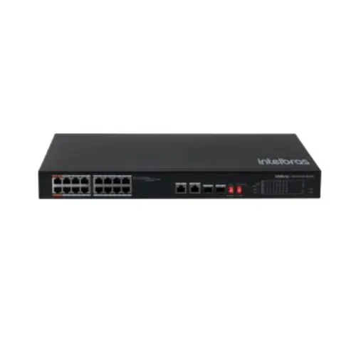 Switch Intelbras 16 portas fast Ethernet Poe+ 2P Gigabit -  SF 1822 HI-POE
