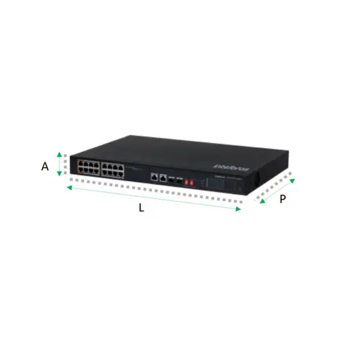Switch Intelbras 16 portas fast Ethernet Poe+ 2P Gigabit -  SF 1822 HI-POE