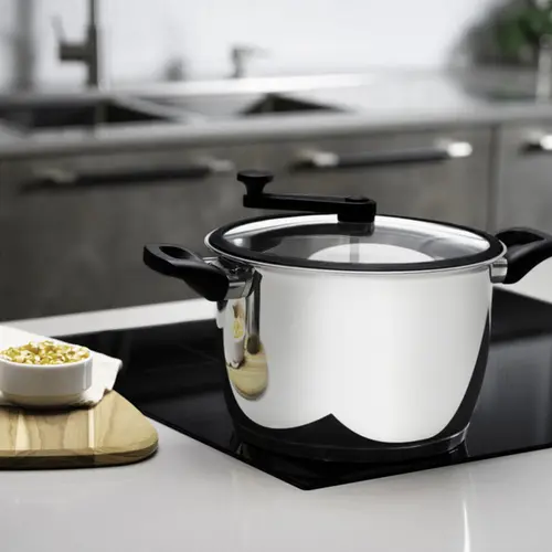 Pipoqueira Tramontina Allegra em Aço Inox com Fundo Triplo e Tampa de Vidro com Borda de Silicone 22 cm 5,6 L