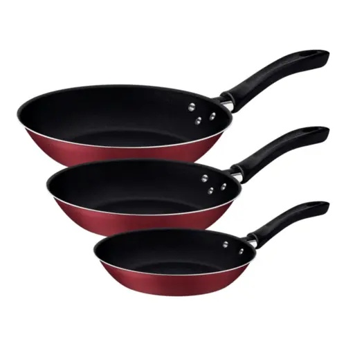 Jogo de Frigideiras Tramontina Linz com Revestimento Antiaderente Starflon Max Vermelho 03 Peças
