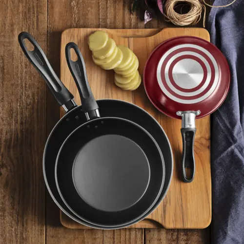 Jogo de Frigideiras Tramontina Linz com Revestimento Antiaderente Starflon Max Vermelho 03 Peças