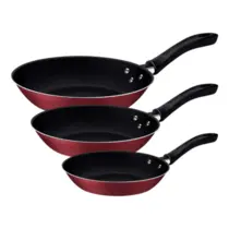 Jogo de Frigideiras Tramontina Linz com Revestimento Antiaderente Starflon Max Vermelho 03 Peças