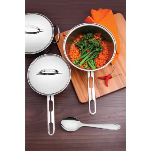 Jogo de Panelas Tramontina Allegra em Aço Inox com Fundo Triplo 5 Peças