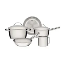 Jogo de Panelas Tramontina Allegra em Aço Inox com Fundo Triplo 5 Peças