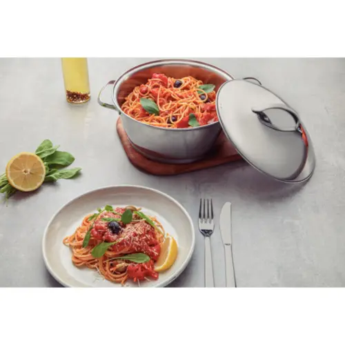 Jogo de Panelas Tramontina Allegra em Aço Inox com Fundo Triplo 7 Peças