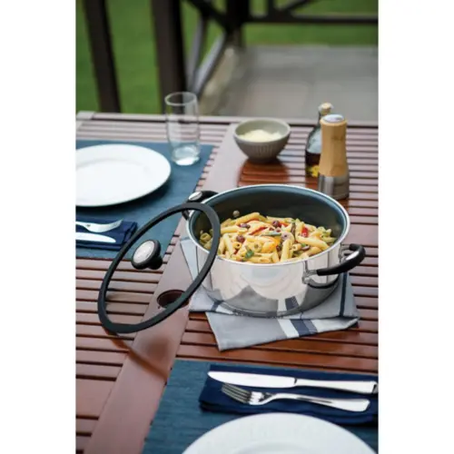 Jogo de Panelas Tramontina Solar Ceramic em Aço Inox Fundo Triplo com Revestimento Interno Cerâmico Grafite 4 Peças