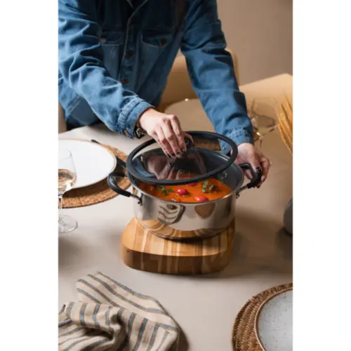 Jogo de Panelas Tramontina Solar Ceramic em Aço Inox Fundo Triplo com Revestimento Interno Cerâmico Grafite 4 Peças