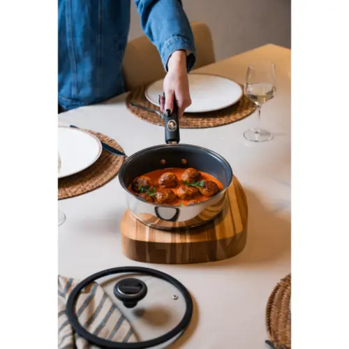 Jogo de Panelas Tramontina Solar Ceramic em Aço Inox Fundo Triplo com Revestimento Interno Cerâmico Grafite 4 Peças