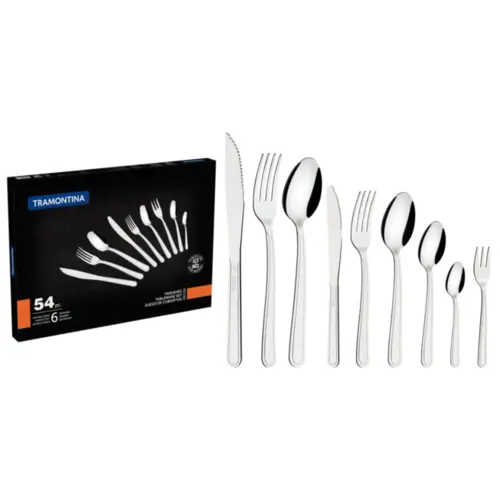 Faqueiro Tramontina Búzios em Aço Inox 54 Peças