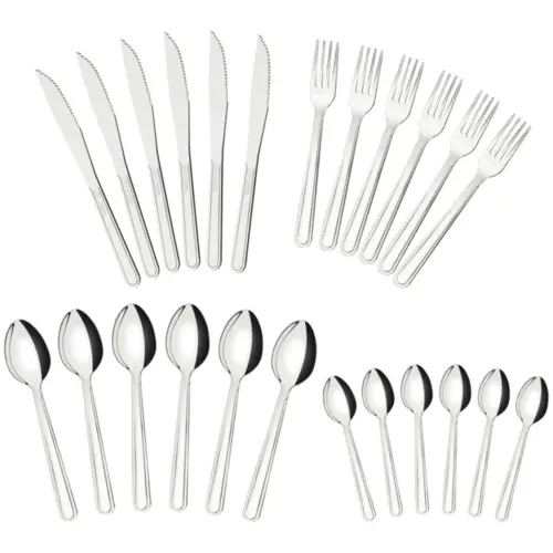 Faqueiro Tramontina Búzios em Aço Inox com Detalhe 24 Peças