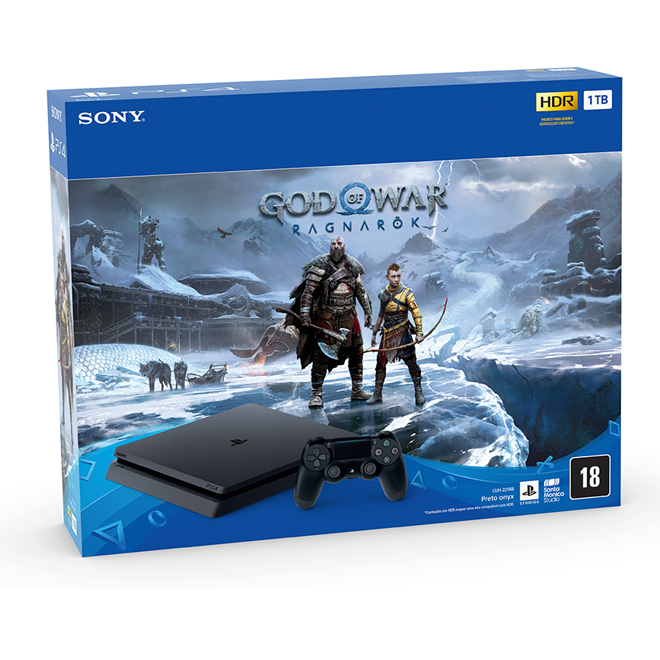 Console Playstation 4 SSD 1TB + Jogo God of War Ragnarok Mídia Física
