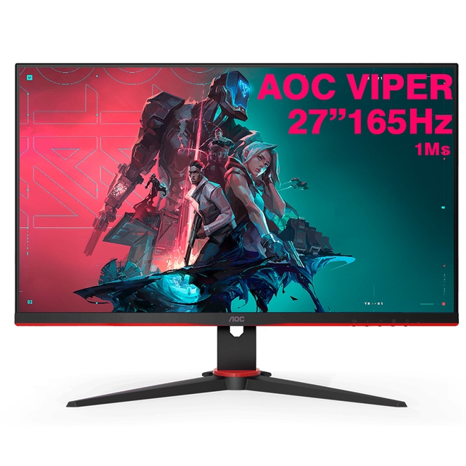 Monitor Gamer AOC 27'' Viper Full HD 165Hz 1ms HDMI DP VA HDR FreeSync ...