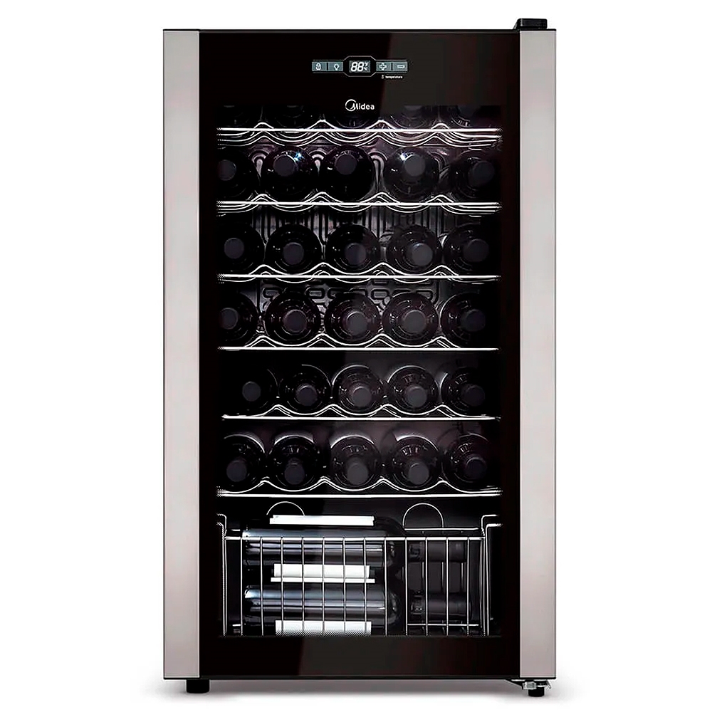 Adega Climatizada de Vinhos Midea 34 Garrafas com Painel Touch 127V ...