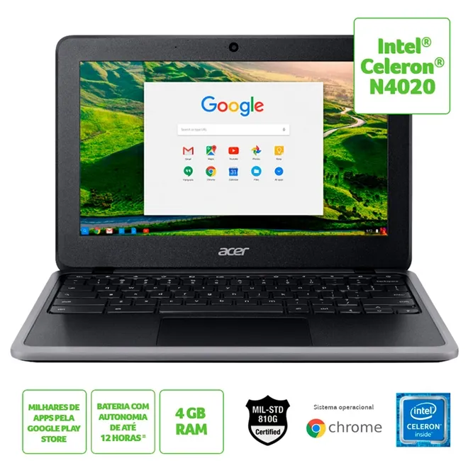 Notebook Acer Chromebook 311 11.6'' HD Celeron N4020 4GB LPDDR4