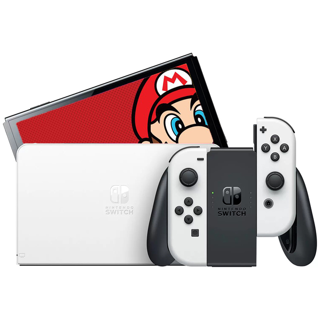 Console Nintendo Switch Oled 64GB + Mario Kart Deluxe 8 Branco
