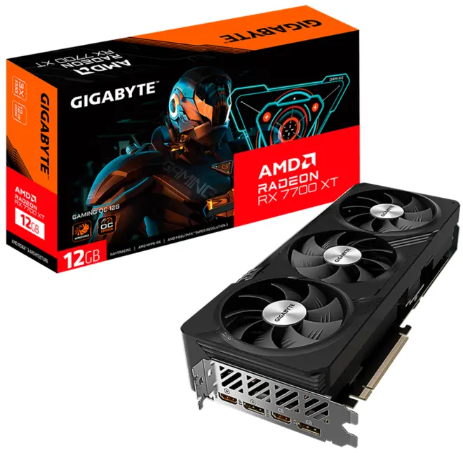 Placa de Vídeo Gigabyte AMD Radeon RX 7700 XT Gaming OC 12GB