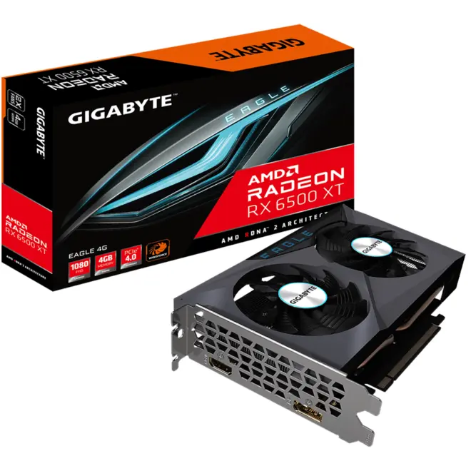 グラフィックボード・グラボ・ビデオカード akito GIGABYTE RX 6500 XT 4GB Placa de Vídeo Gigabyte Radeon RX 6500 XT Eagle 4GB GDDR6 64 Bit
