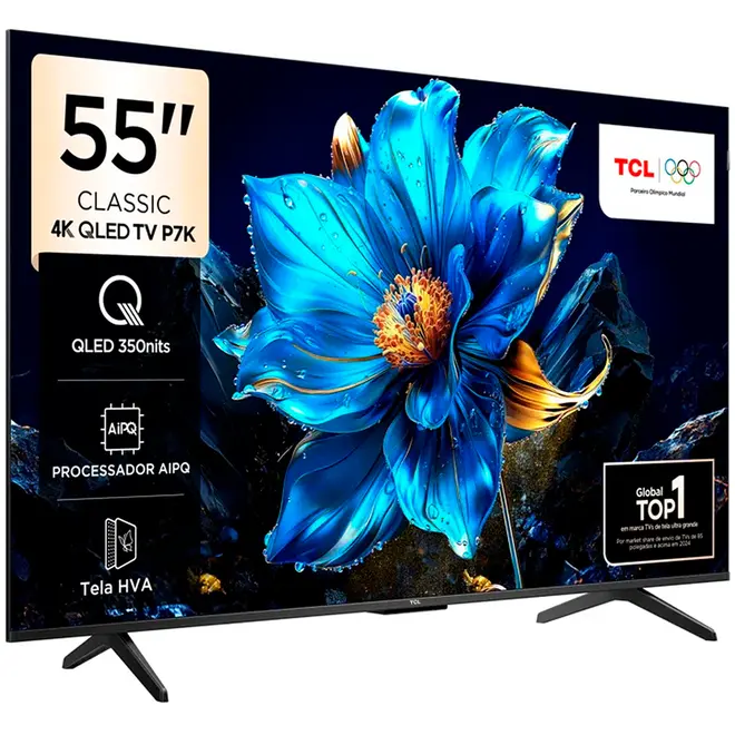 Smart TV TCL 55'' 4K QLED UHD HDR Classic Wi-Fi Bluetooth Google