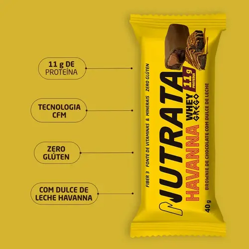 Barra de Proteína Havanna Whey Grego Doce de Leite e Brownie 40g