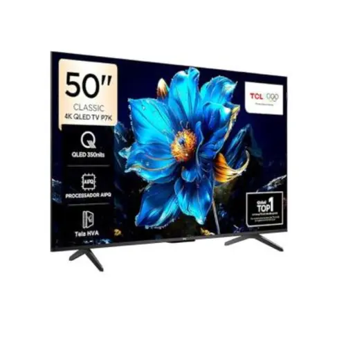 Smart TV TCL 50" 4K QLED UHD TV AiPQ Google Assistente 3 HDMI 50P7K