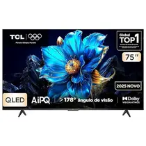 Smart TV TCL 75" 4K UHD QLED TV AiPQ Google Assistente 3 HDMI 1 USB 75P7K