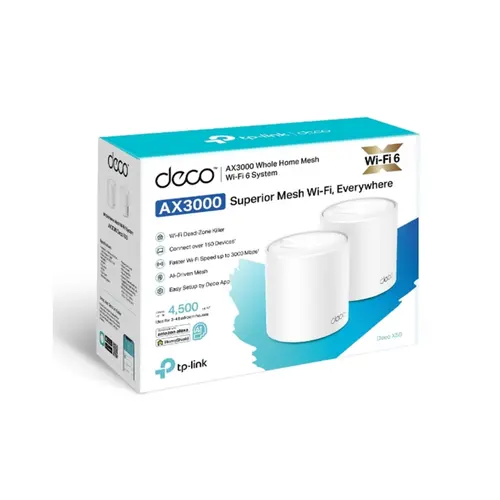 Deco X50(2-pack)(US) AX3000 Whole Home Mesh Wi-Fi 6 System
