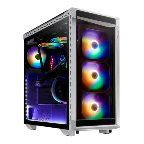 Gabinete Gamer XPG Battlecruiser Mid-Tower Lateral de Vidro Com 4 Fans ARGB Branco BATTLECRUISER-WHCWW