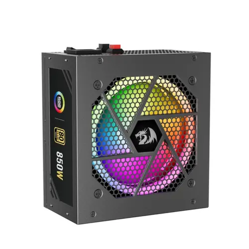 Fonte Gamer Redragon 850 Watts Full Modular RGB 80 Plus Gold Preto - GC-PS007-1