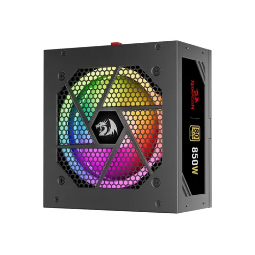 Fonte Gamer Redragon 850 Watts Full Modular RGB 80 Plus Gold Preto - GC-PS007-1