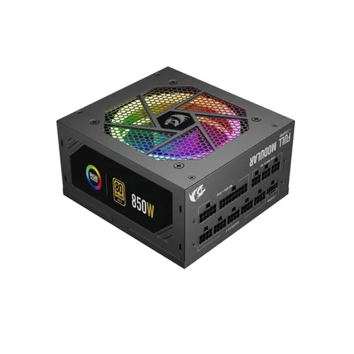Fonte Gamer Redragon 850 Watts Full Modular RGB 80 Plus Gold Preto - GC-PS007-1