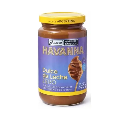 Pote de Doce de Leite Havanna Zero Açúcar e Zero Lactose 420g