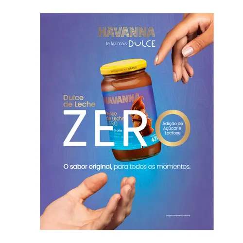 Pote de Doce de Leite Havanna Zero Açúcar e Zero Lactose 420g