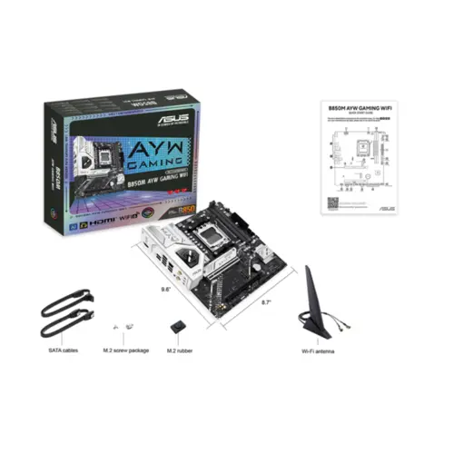 Placa Mãe Asus para AMD AM5 B850M AYW Gaming Wifi mATX DDR5