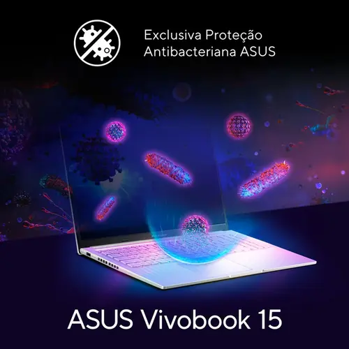 Notebook ASUS Vivobook 15 AMD Ryzen7 5825U 16GB, 512GB SSD W11 15.6'' FHD Cool Silver Prata - M1502YA-NJ655W