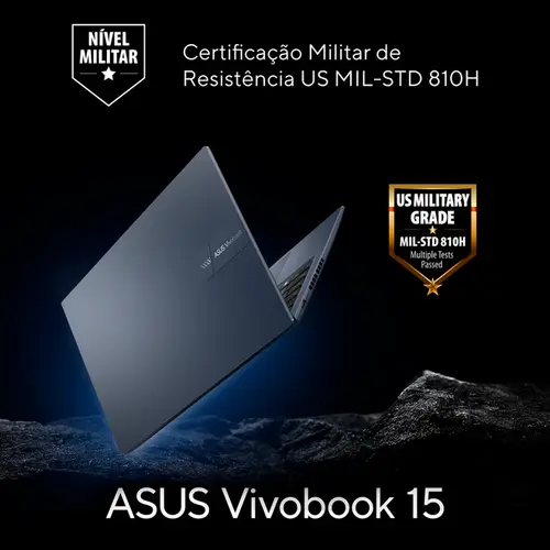Notebook ASUS Vivobook 15 AMD Ryzen7 5825U 16GB, 512GB SSD W11 15.6'' FHD Cool Silver Prata - M1502YA-NJ655W