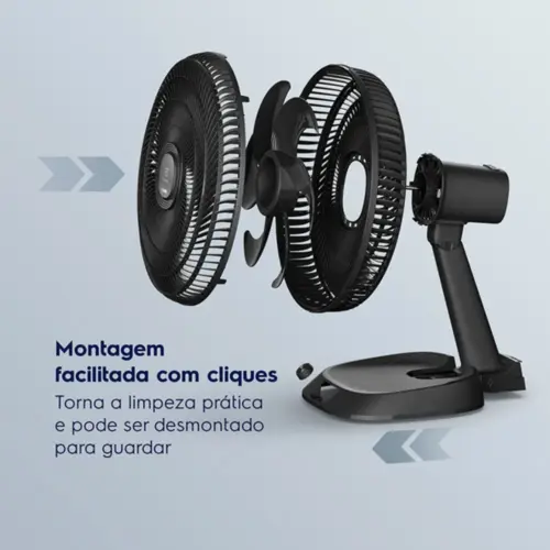 Ventilador de Mesa Electrolux 40cm Efficient DuoForce Air+ 6P 126W 127V EFD40 Cinza
