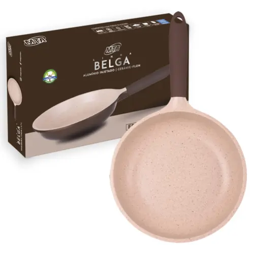 Frigideira Belga Antiaderente Indução MTA 24cm 1,9L Revestimento Cerâmico - 8443