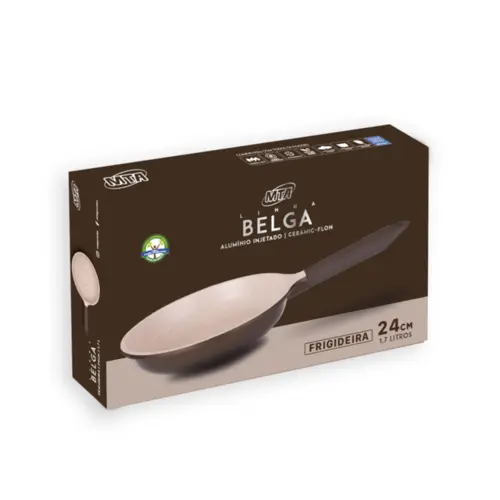Frigideira Belga Antiaderente Indução MTA 24cm 1,9L Revestimento Cerâmico - 8443