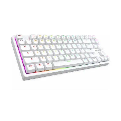 Teclado Gamer Kross Strafinf Mecânico Rainbow Switch Blue Outemu Branco - KE-KG130