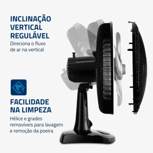 Ventilador de Mesa Mondial 30cm Super Power 220V/60W Preto - VSP-30-B