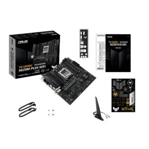 Placa Mãe Asus TUF Gaming A620M-PLUS WIFI, AMD AM5, mATX, DDR5, Wi-Fi, Bluetooth, Preto - 90MB1F00-M0EAY0
