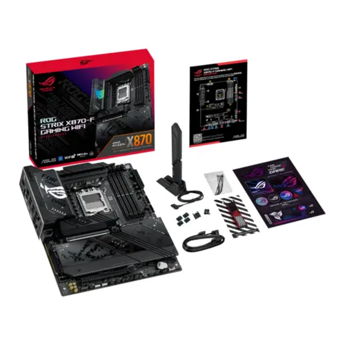 Placa Mãe Asus ROG Strix X870-F GAMING WIFI, Chipset X870, AMD AM5, ATX, DDR5- 90MB1IV0-M0EAY0