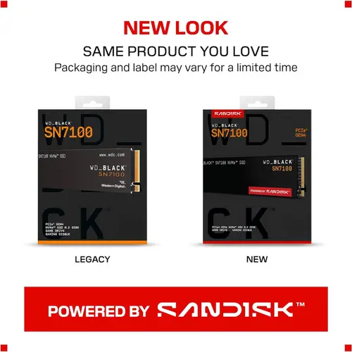 SSD WD Black 4TB SN7100 M.2 2280 Nvme Pcie 4.0 GEN4 Leitura 7000MB/S Gravacao 6700MB/S WDS400T4X0E