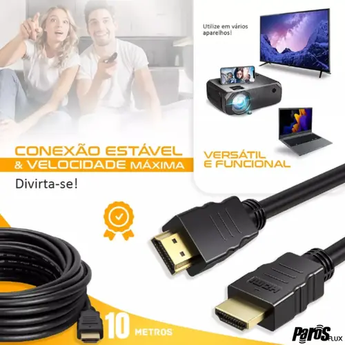 Cabo HDMI x HDMI 10 metros / Blindado c/ malha