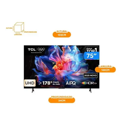 Smart TV TCL 75'' 4K UHD LED HVA Google 75P6K