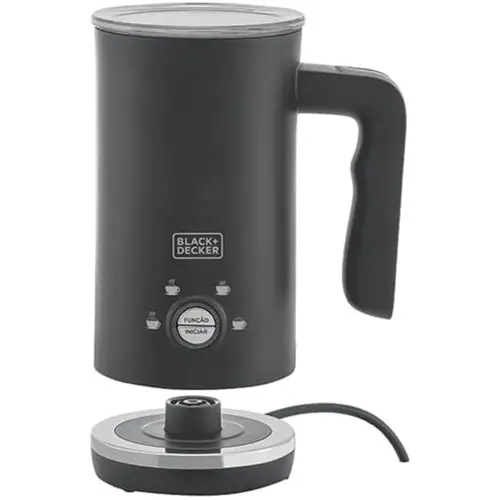 Espumador de Leite 4 Funções Black+Decker Gourmand Gris Inox com Base Aquecedora 127V EL500-BR